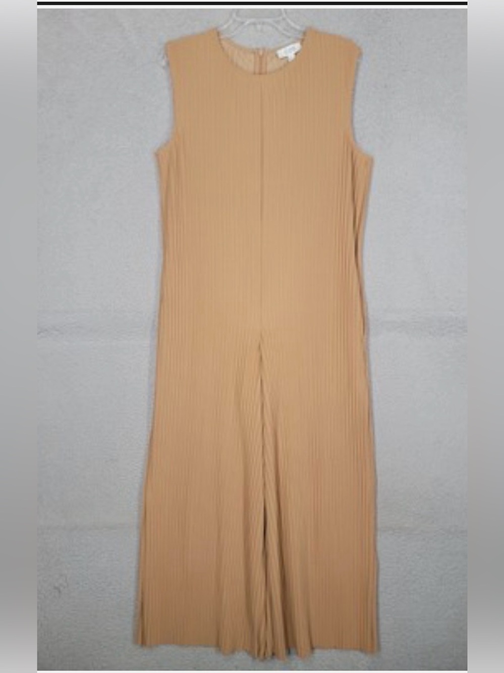 COS Sleeveless Ribbed Jumpsuit in Camel
